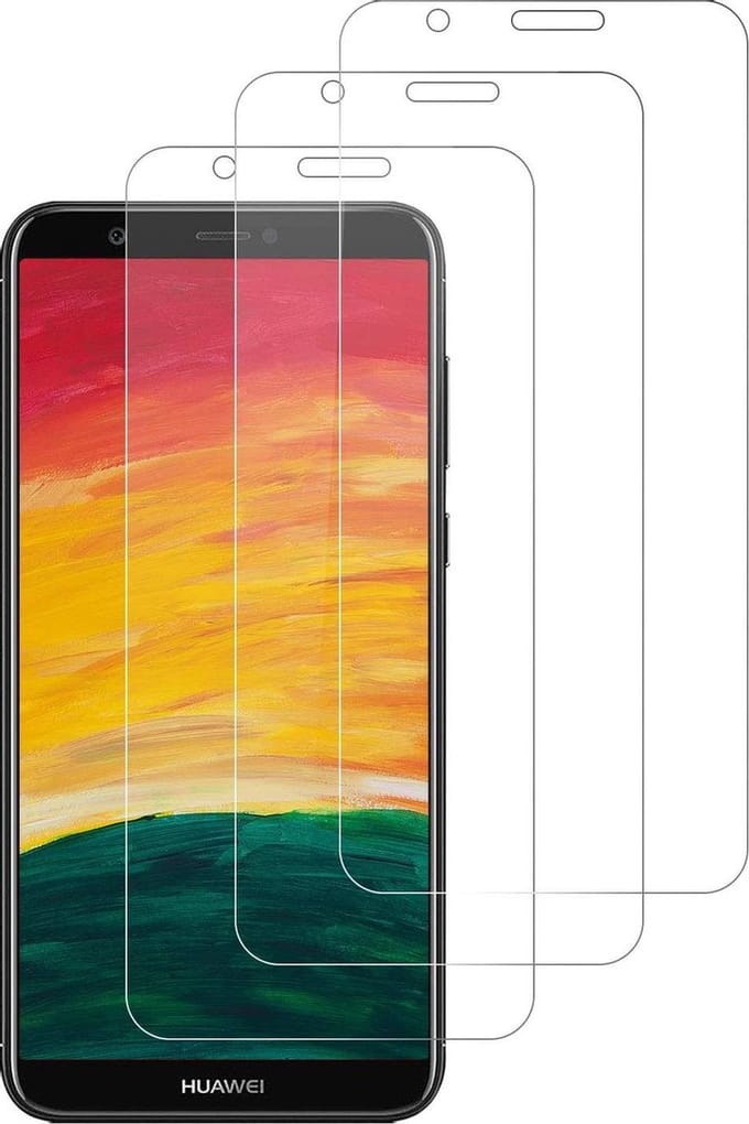 Screenprotector Glas - Tempered Glass Screen Protector Geschikt voor: Huawei P Smart 2018  - 3x
