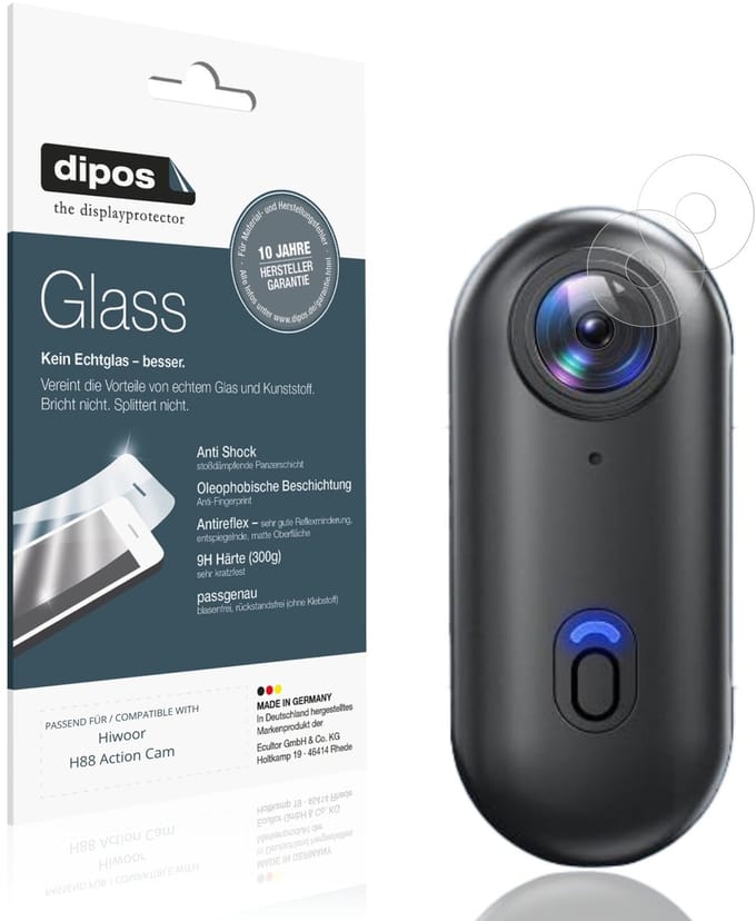 dipos – 2x Matte Pantserfolie geschikt voor Hiwoor H88 Action Cam | 9H Screenprotector