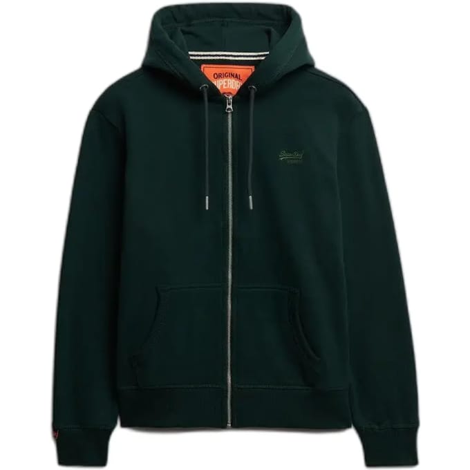 Superdry - Essential Logo Half Brushed Zip Hoodie - Heren - Hoodies