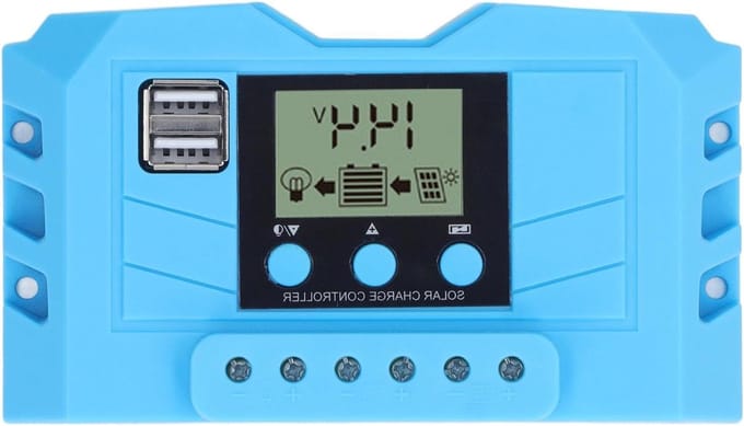 Zonne Laadregelaar - PWM Controller - Accu Opladen - Dubbele USB Poort - 10A - Zwart