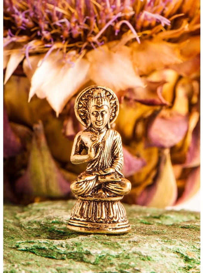 Miniatuur zegende boeddha messing