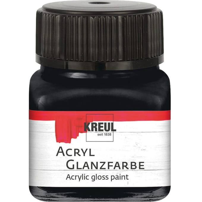 KREUL Acrylglansverf, 20 ml - Zwart