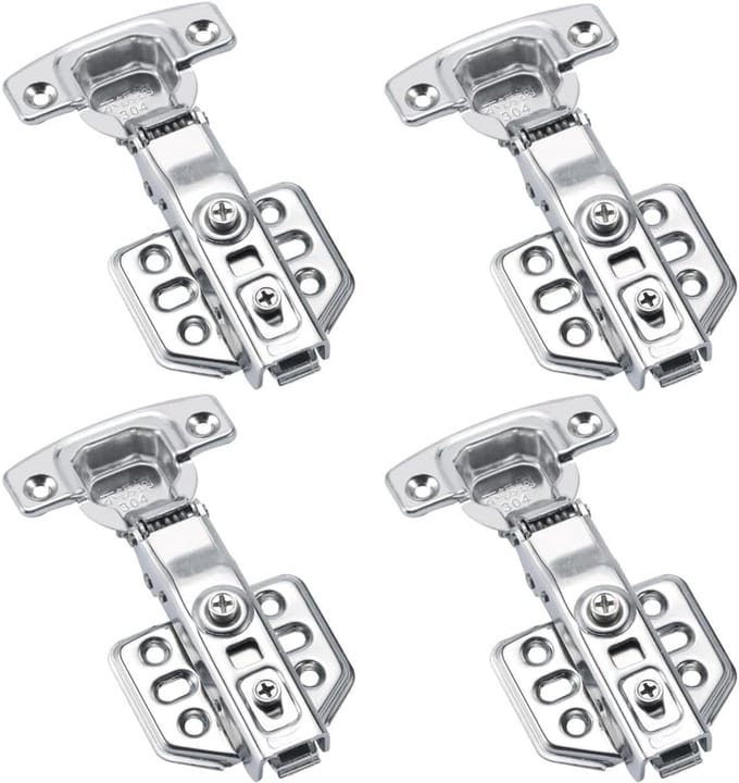 Set van 2 Softclose Kastscharnieren RVS - Voorliggend - 90 Graden - Verstelbaar