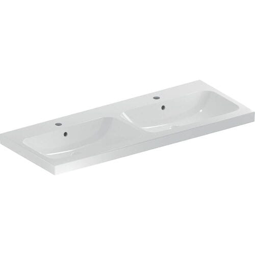 Geberit iCon Light double washbasin 120 cm with 2 tap holes and overflow 501.838.00.1