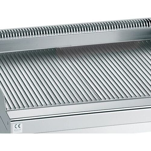 GGM Gastro Gasbakplaat - 4kW - Geribbeld - Bakoppervlak: 296x430mm - met onderstel zilver