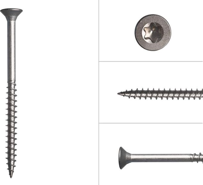 Wovar Spaanplaatschroeven RVS A2 5 x 70 mm Torx 25 | 200 Stuks