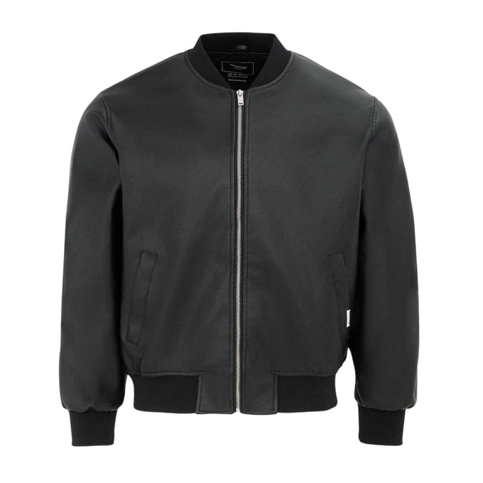 Firetrap PU-bomberjack voor heren (Zwart)