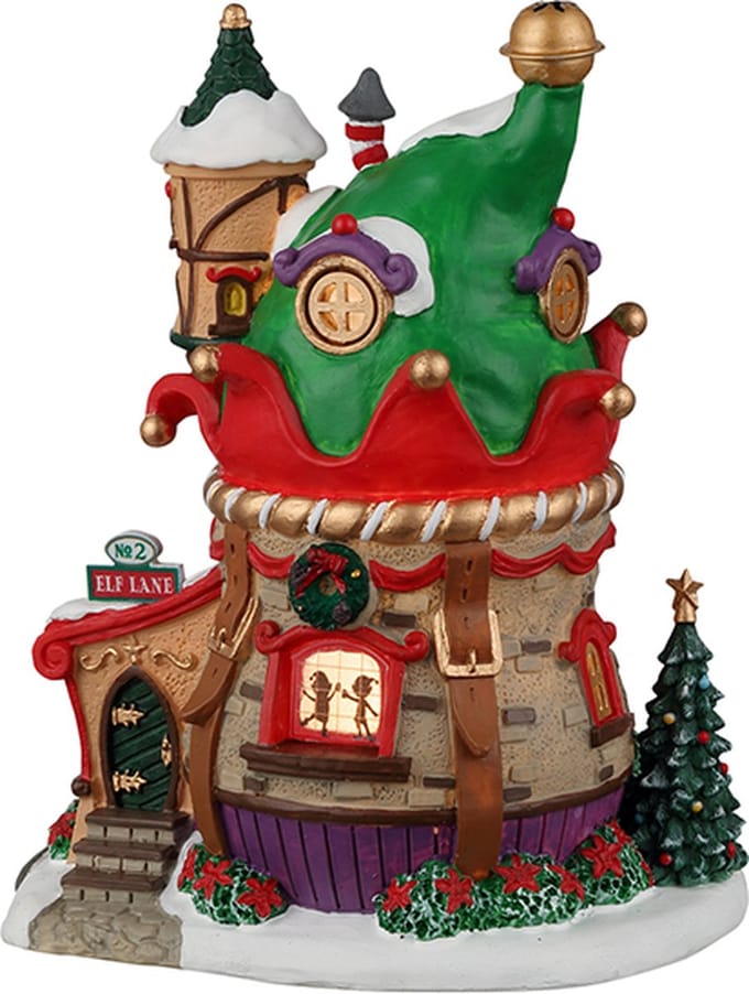 Lemax - No. 2 Elf Lane, B/o (3v) - Kersthuisjes & Kerstdorpen