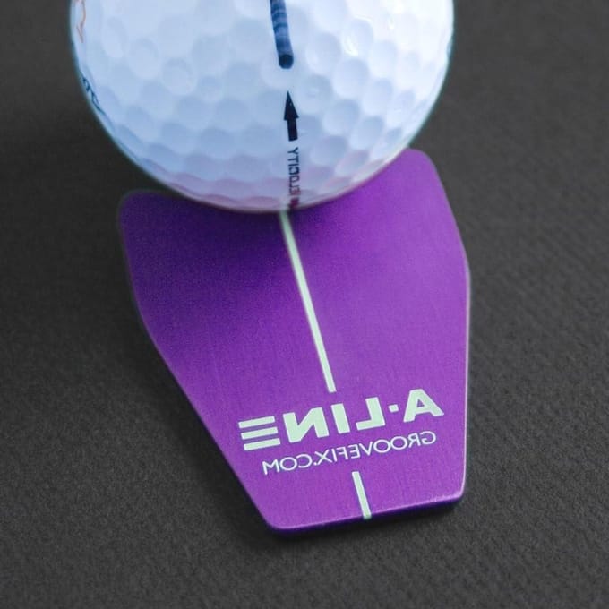 Putt uitlijning marker - Golf hulpmiddel - Verbeter uw spel - Aluminium constructie - 10 gram - Paars