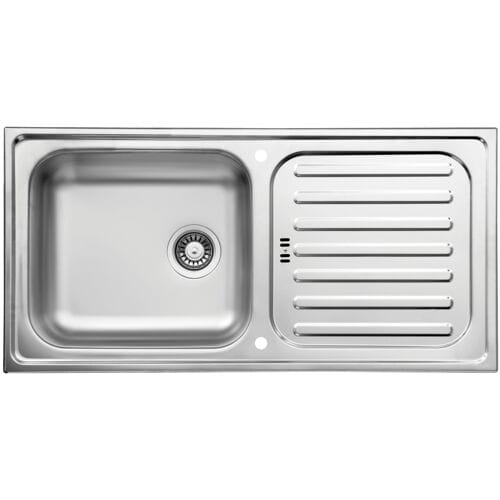 RESPEKTA RVS inbouw wasbak Riverside - met afdruipvlak (100 x 50 cm)