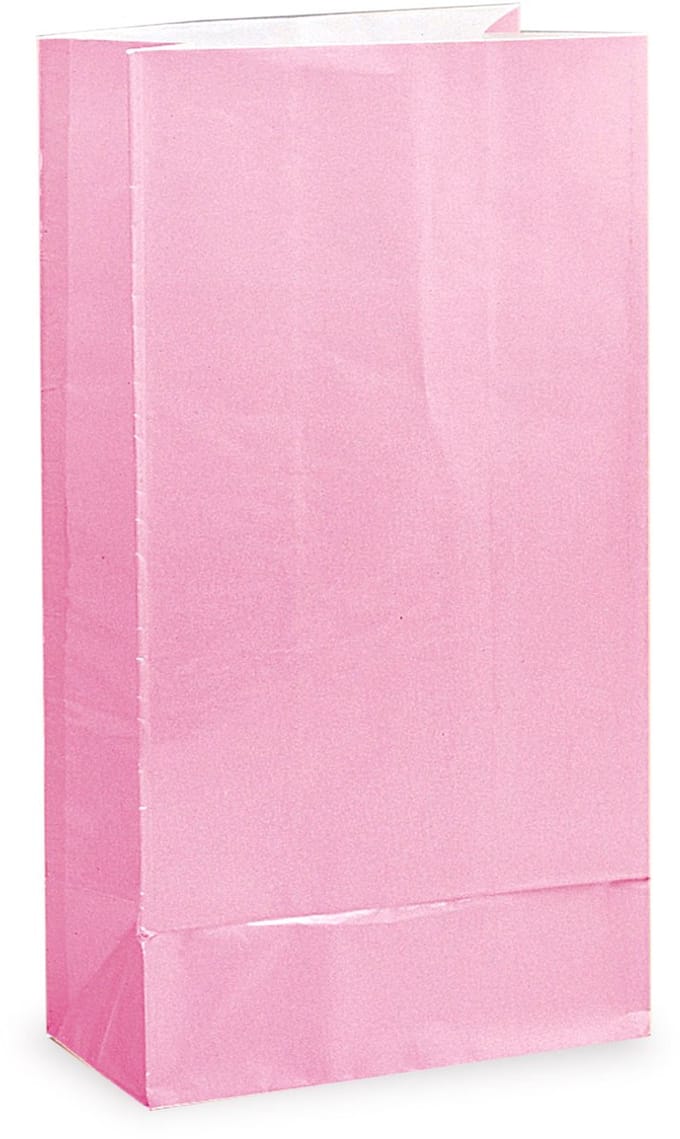 Feestzak lichtroze papier 12 stuks