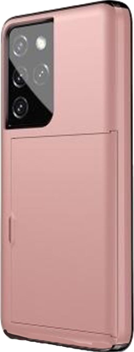 Hoesje geschikt voor iPhone 15 - Backcover - Hardcase - Pasjeshouder - Portemonnee - Shockproof - TPU - Rose Goud