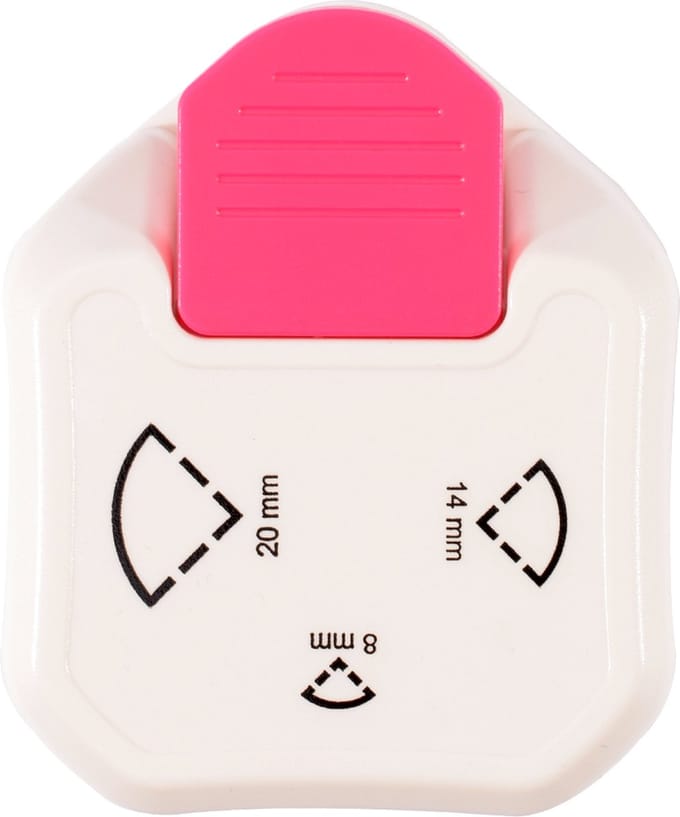 Vaessen Creative Pons - Hoekpons en 3 in 1 Label Pons 8, 14, 20 mm - Ivoor