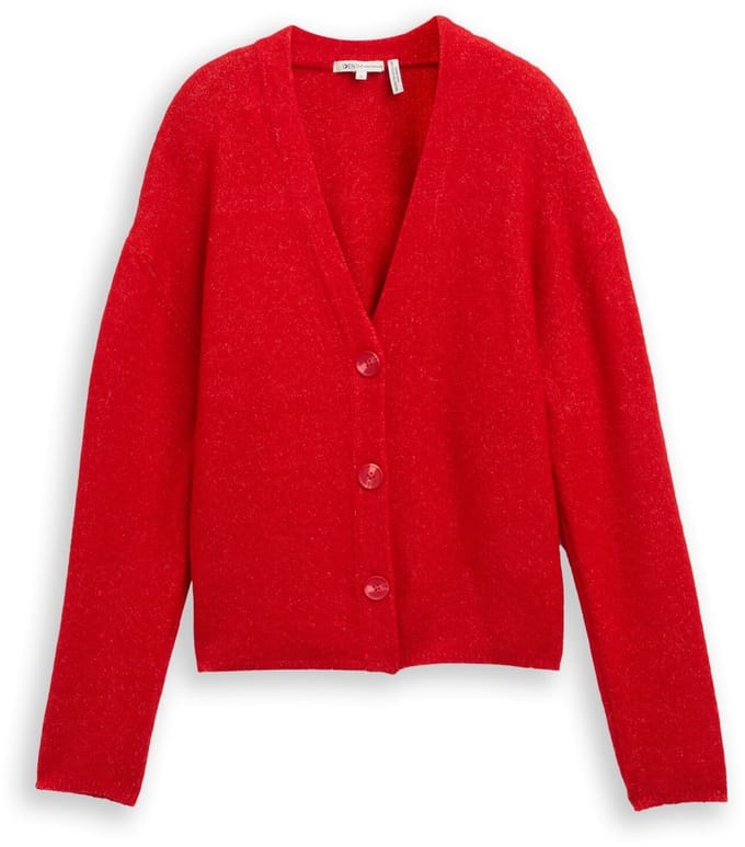 Tom Tailor Denim - Vest met V-hals - Maat S - brilliant red