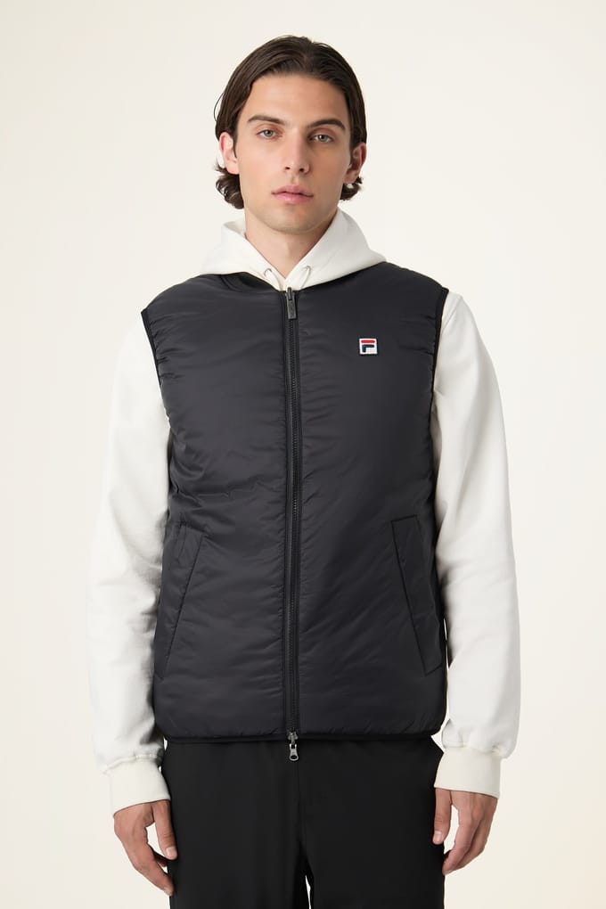 FILA Milano Regular Reversible Lightweight Vest Black Maat: S | Bodywarmers Outlet | Heren | Zwart