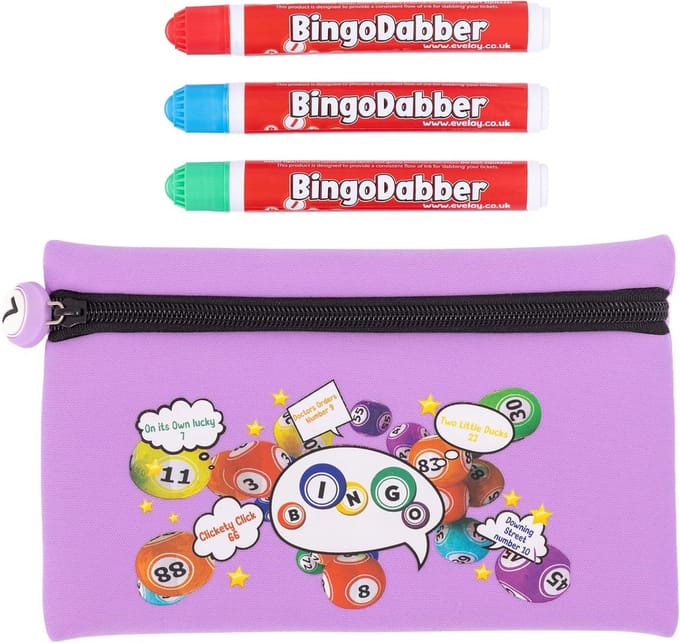 Set met Opbergetui, 3 Bingo Stiften en Bingobord