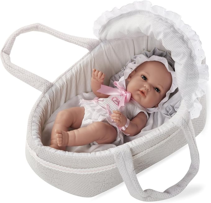 Elegance Pop - Baby Pop - Spelen - Met Draagmand - 33 cm - Grijs