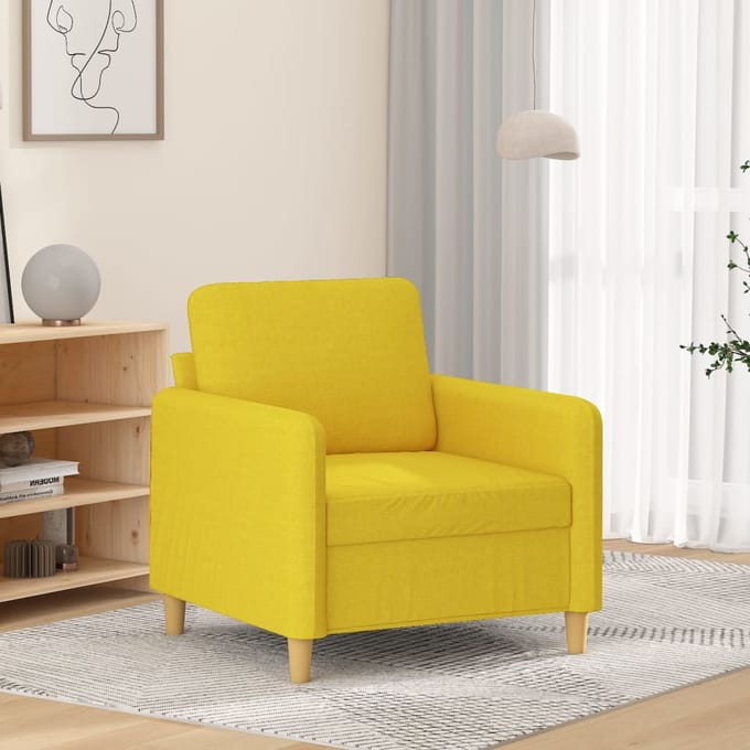 vidaXL - Fauteuil - 60 - cm - stof - lichtgeel