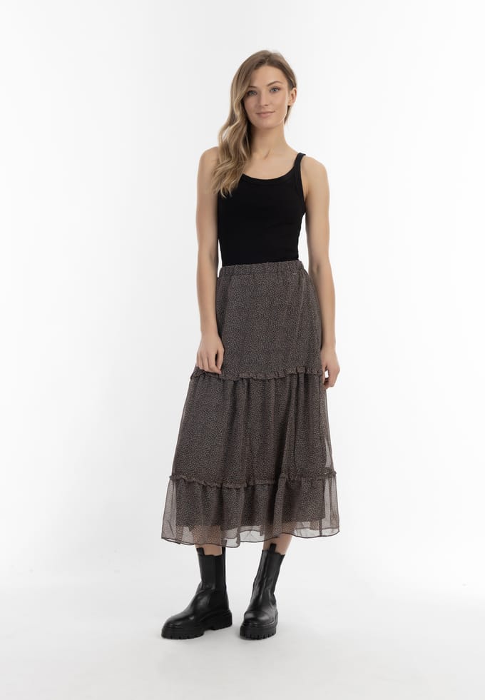 Dreimaster Maxi rok Dames zwart en wit