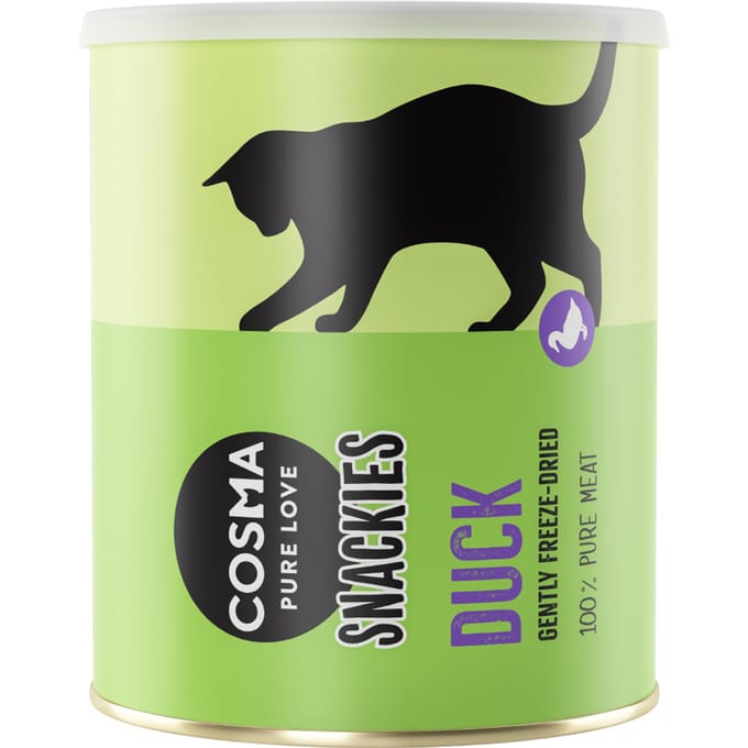 120g Snackies Maxi Tube Gevriesdroogde Eend Cosma Kattensnacks