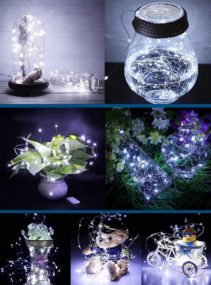 3BMT LED lichtslingers - lichtsnoeren - 220 cm - 2 stuks - incl. Batterijen
