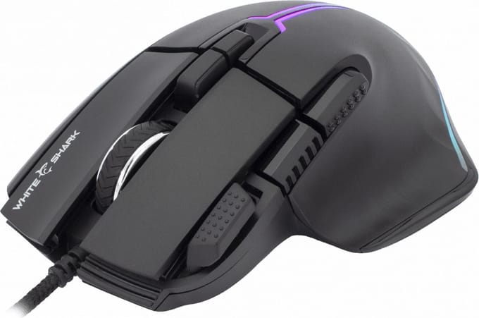 White Shark MARROK Wired - Gaming muis - Optisch - 9 knoppen - Zwart