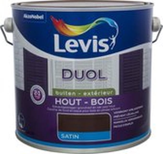 Levis - Duol Hout Buiten Satin - Notenbruin - 2,5 L