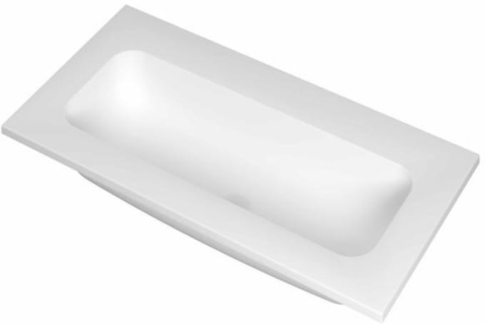 INK Reflekt Wastafel Polystone Centraal Zonder Kraangat - 800x400x15 mm - Mat Wit