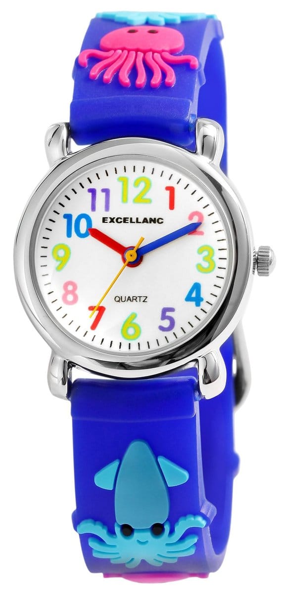 EXCELLANC Excellanc kinderhorloge zilverkleurig, Mineralglas