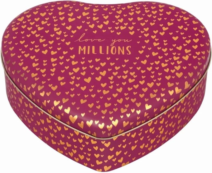 Blik hartvormig Love You Millions 25x23x7,8cm