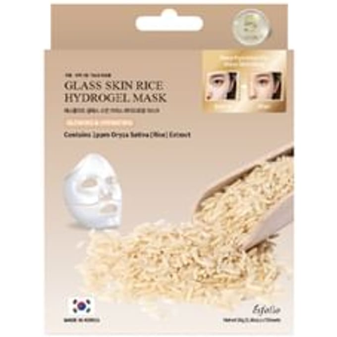 esfolio - Glass Skin Rice Hydrogel Mask Set 2026 Version - 30g x 5 Sheets