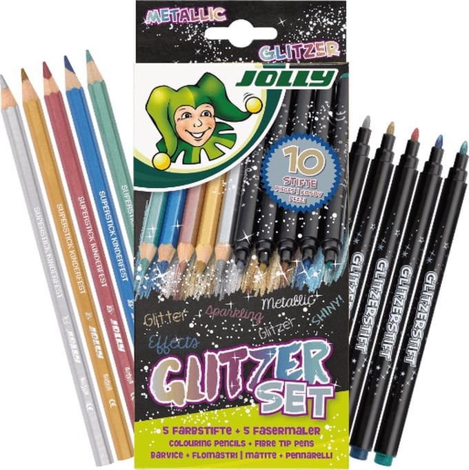 Jolly Jolly Ready Glitter Go Tekenset 10 stuks