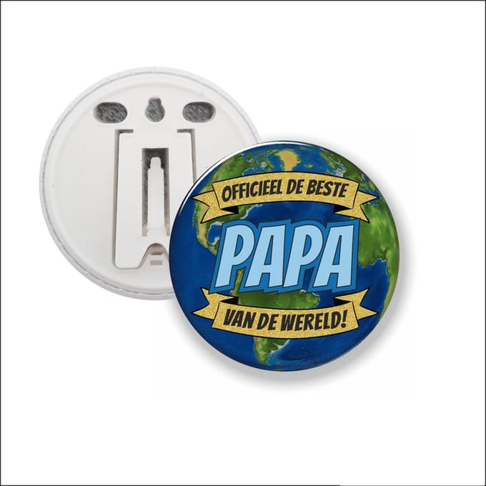Button Met Clip 58 MM - Officieel De Beste Papa Van De Wereld