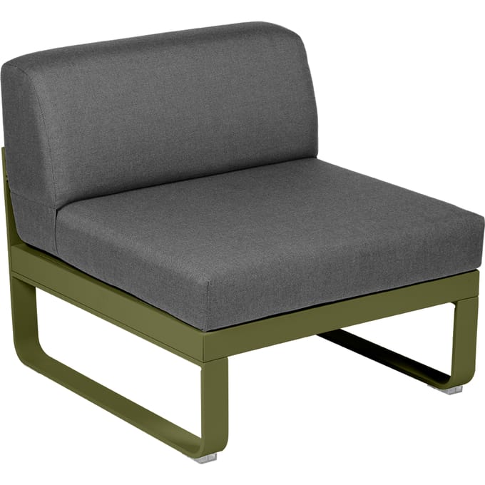 Fermob BELLEVIE Zitbank Module Midden - D3 Pesto - A3 grafietgrijs