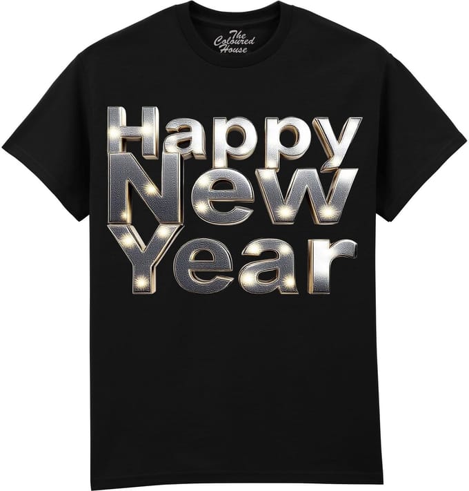 Happy New Year - Silver The Coloured House T-shirt S