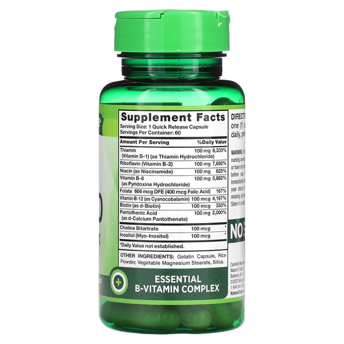 Nature's Truth, B-100 équilibré, 60 capsules à libération rapide et haute puissance