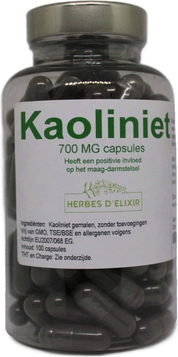 Herbes D'elixir Kaoliniet Capsules - 700mg per capsule - 100 Stuks - Natuurlijke Ondersteuning