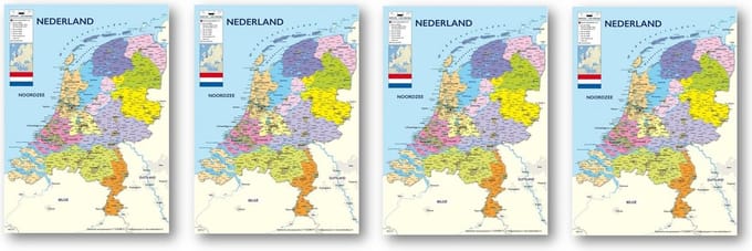Ansichtkaarten set Nederland kaart - Set van 50 luxe ansichtkaarten - Formaat 10.5 x 15 cm