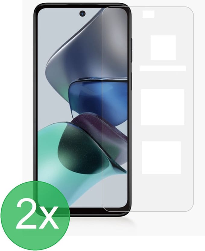 Screenprotector 2x Geschikt voor: Motorola Moto G23 - screen protector - glas - bescherm - beschermglas - ZT Accessoires