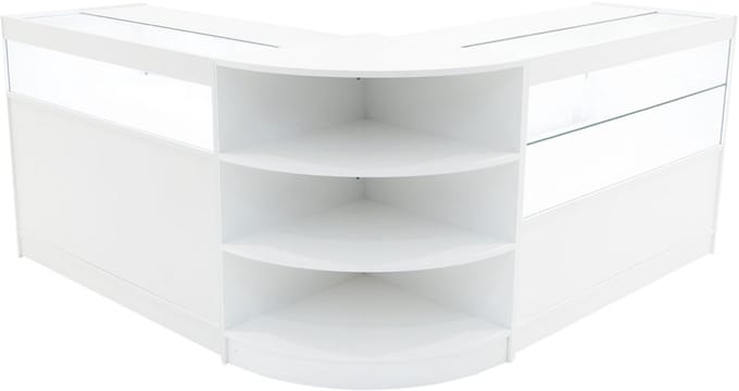 Harmonia led-winkeltoonbankset - wit - 120/120/60 cm - led-verlichting