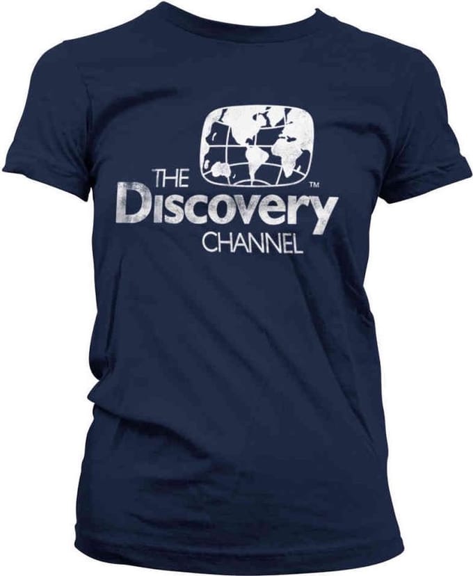 Discovery Channel Dames Tshirt -S- Distressed Logo Blauw