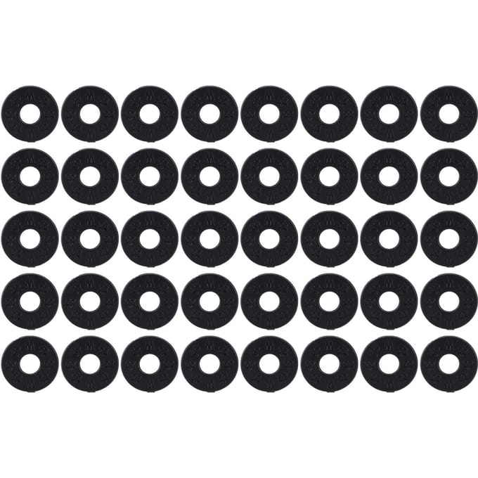 Lot de 40 joints de sangle de guitare, boutons de ceinture de basse, blocs antidérapants, rondelles de blocage en PE de remplacement black