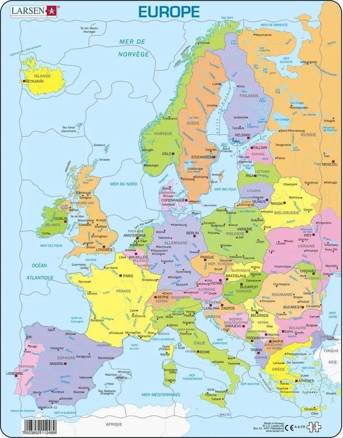 Puzzle Maxi Les pays de l'Europe (en français) - 48 pièces