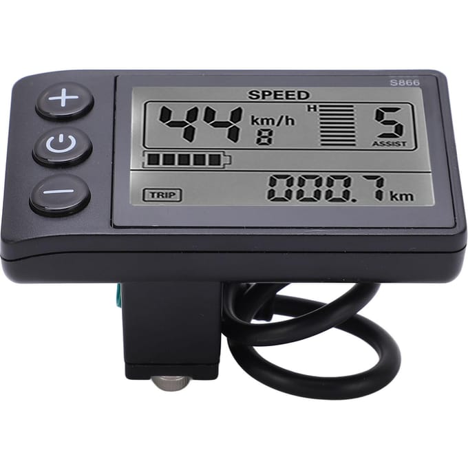 Elektrische fiets S866 LCD-schermmeter 24V 36V 48V Bedieningspaneel met waterbestendige stekker wit