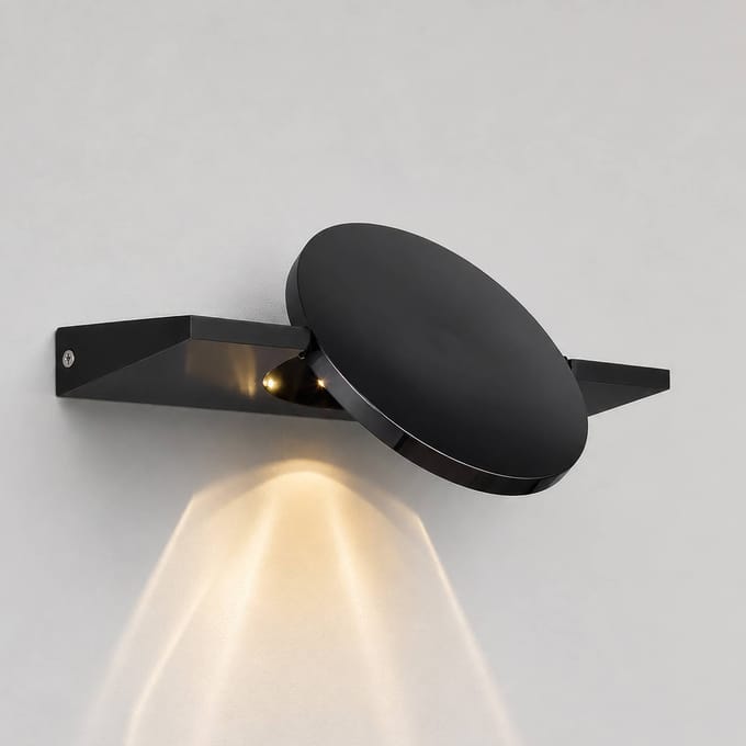 Globo LED wandlamp Jasper, hoogte 28 cm, matzwart, metaal