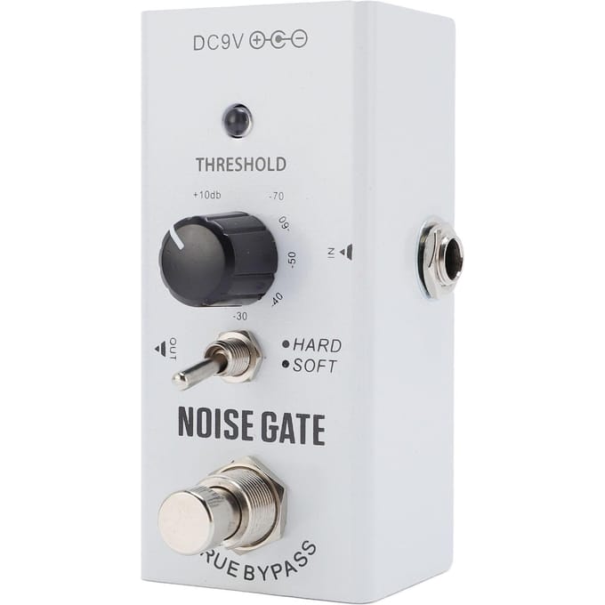 Noise Gate Pedaal voor Puur Geluid 2 Modi Gitaar Ruisonderdrukker Effect Aluminium Legering Behuizing Echt white