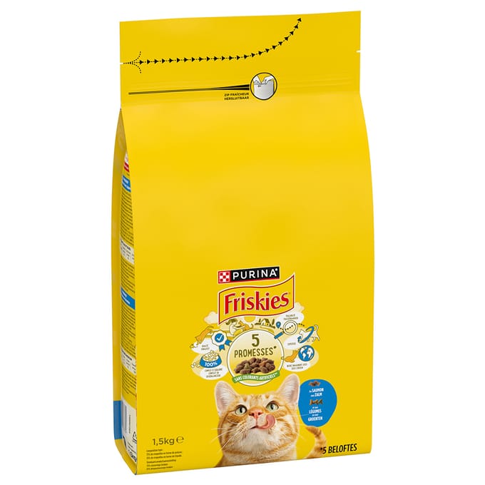 3x1,5kg PURINA Friskies  kat met zalm en groenten