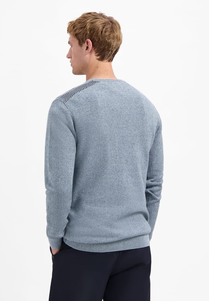 No Excess Pullover Crewneck Plated Structure Knit Dusty Blue  2XL