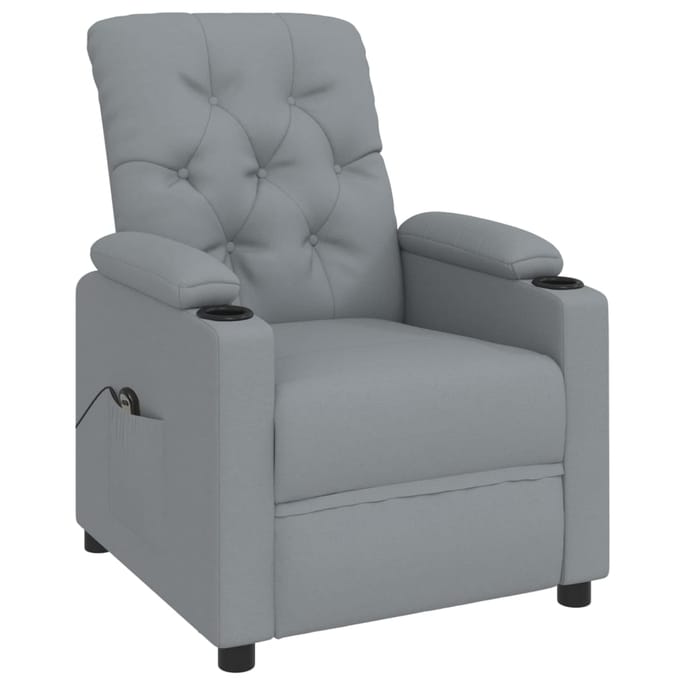 vidaXL - Fauteuil - elektrisch - verstelbaar - stof - lichtgrijs