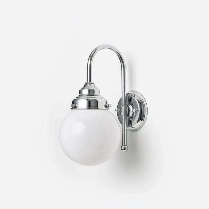 Wandlamp Bol Ø 15 Meander Chroom - Art Deco Trade